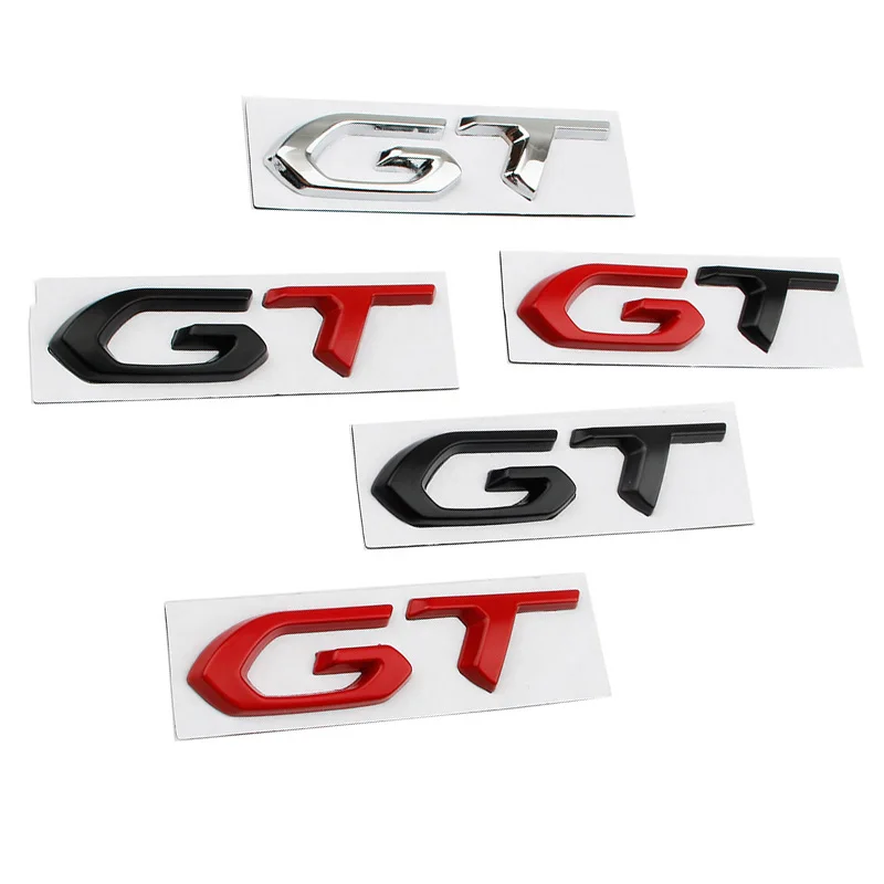

Insignia del emblema del maletero del coche con letras del logotipo GT de Metal 3D para Kia Peugeot 408 508 5008 208 2008 308 T9