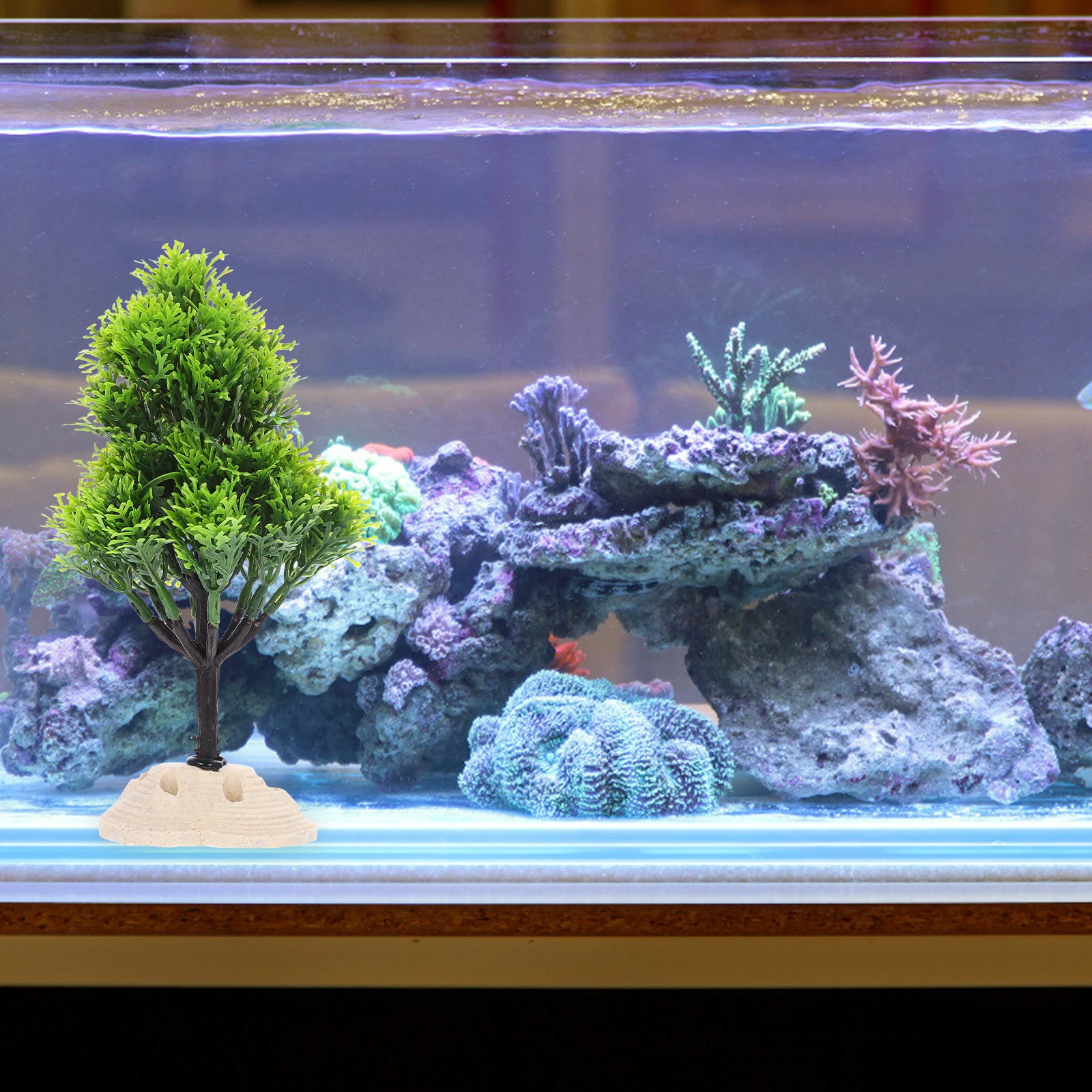 

Aquarium Christmas Tree Decor Lifelike Water Plants No Fading Fish Tank Landscape Ornament Artificial Aquatic Plant Decor Pet