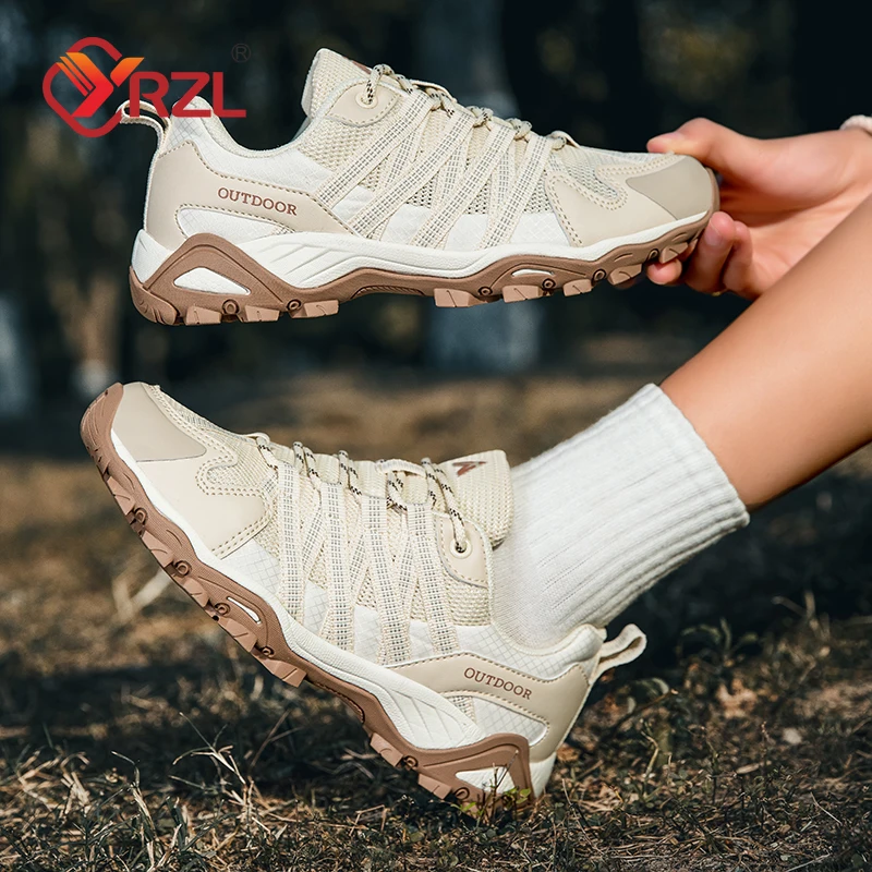 YRZL Men Walking Shoes Outdoor Hiking Shoes Lightweight Anti Slip Trekking Boots for Durable Running Shoes Comfortable Sneakers