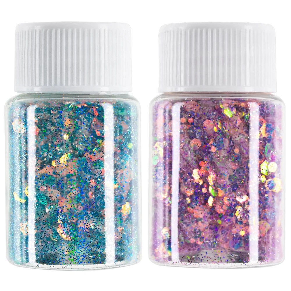 20ML Holographische Nagel Glitter Pulver Pailletten Meerjungfrau Dekoration Glänzende 3D Nagel Pailletten DIY Maniküre Charms Glitter Pulver Flocken