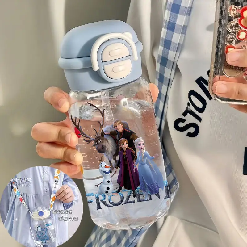 530 مللي جديد ل إلسا كوب ماء أنيمي الكرتون لطيف طباعة طالب المحمولة سعة كبيرة كوب بلاستك من القش فتاة هدية عيد ميلاد