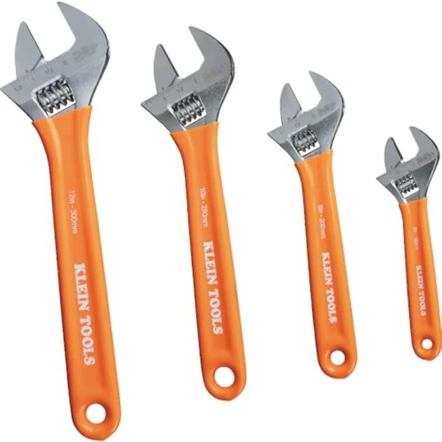 

D5074 Adjustable Wrench Set, Extra Capacity, 6-Inch,,10-Inch,,Forged Alloy Steel, Metric and SAE, 4-Piece