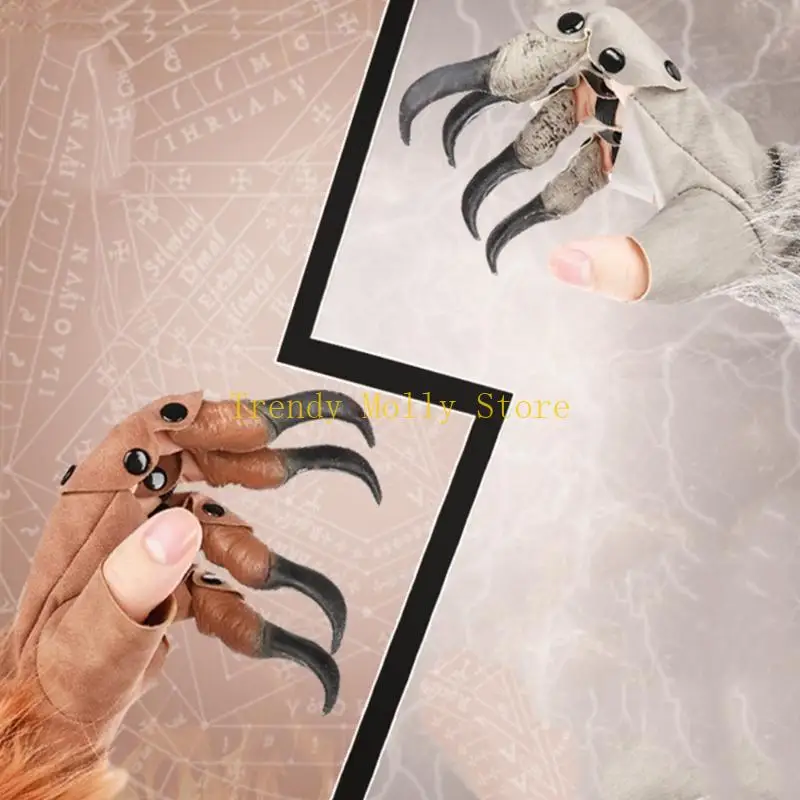 N5KBハロウィーンドラゴンコスチューム女性用男性マンパラザードラゴンクローグローブフェスティバルパーティープロップコスプレアクセサリー