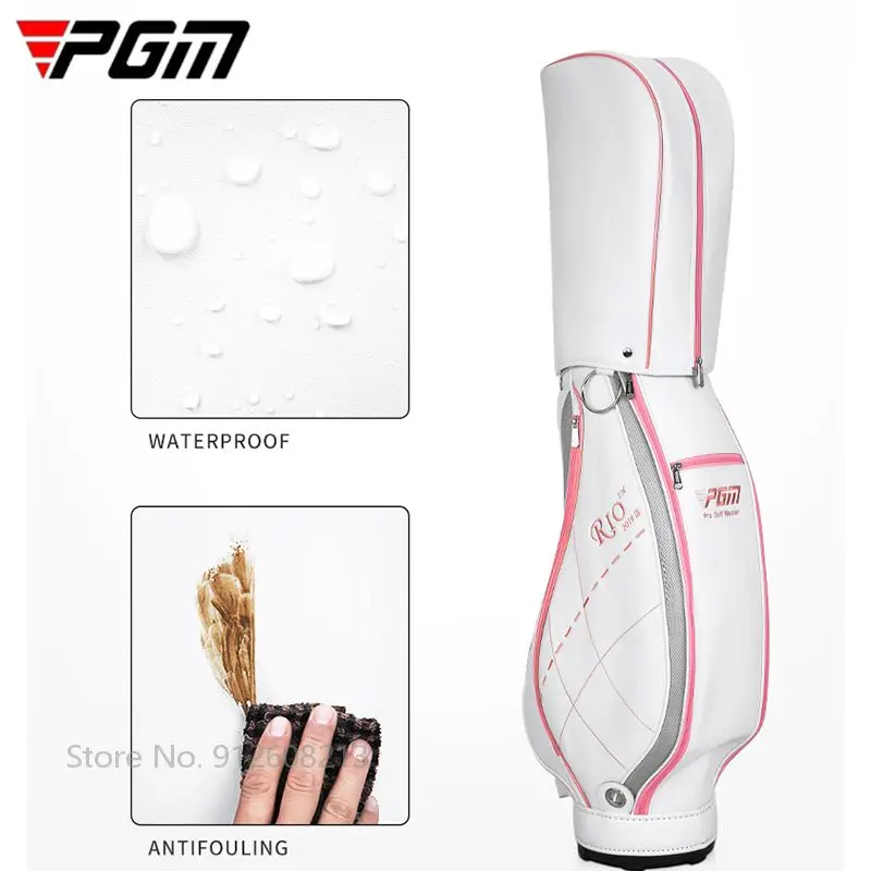 PGM Women Golf Stand Bag Ultra-light Golf Standard Bags Ladies Big Capacity Club Storage Package Waterproof Embroidery Bags