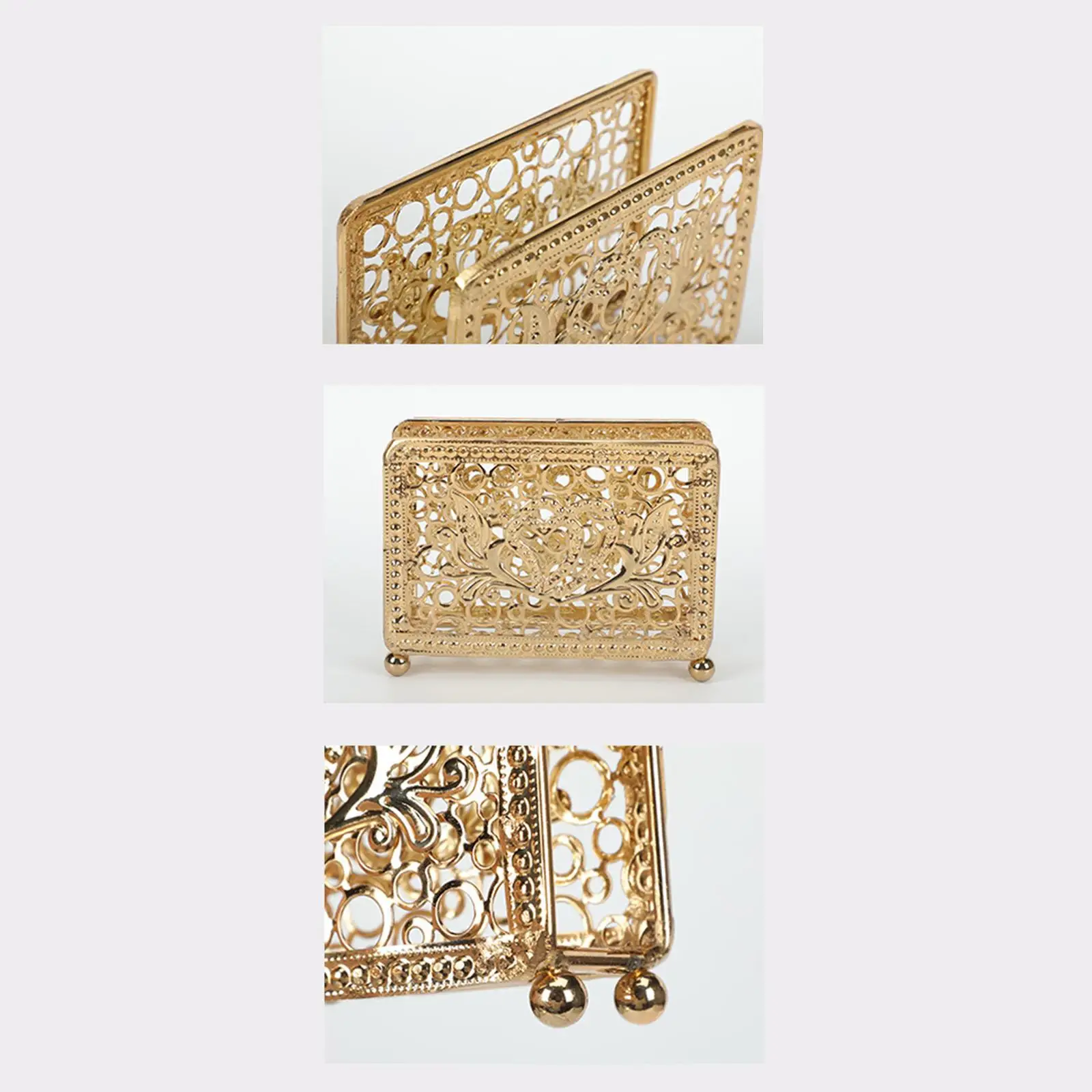 

Art Style Metal Napkin Holder Hollow Tissue Dispenser Stand for Kitchen Restaurant and Home