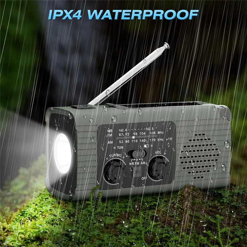 

2000Mah Portable LED Emergency Lights With SOS Radio Outdoor Camping Solar Charging FM Radio Portable Lamps