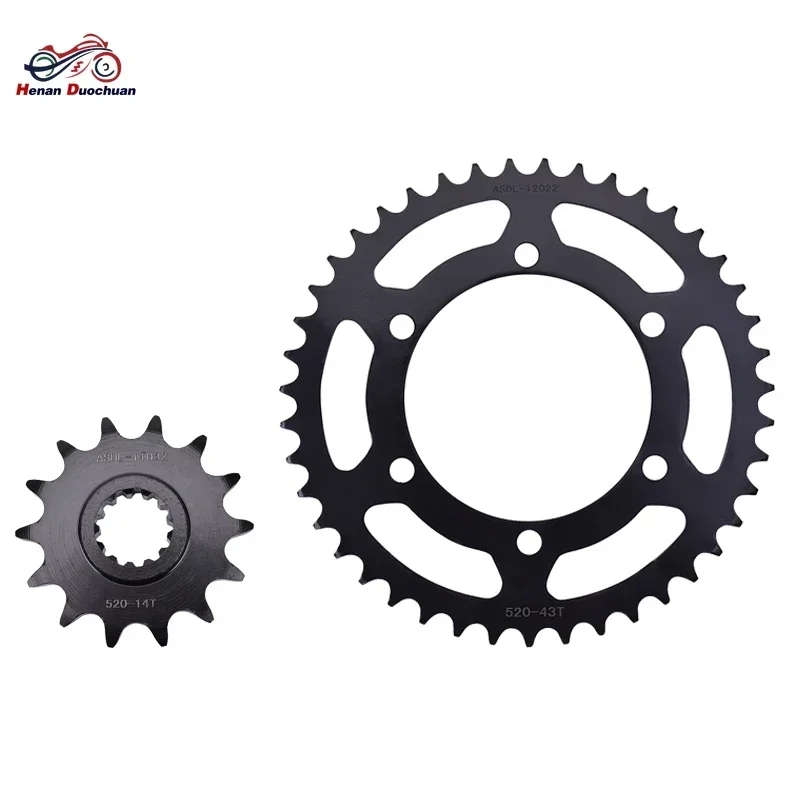 520 14T 39T 43T Motorcycle Front Rear Sprocket Wheel For Kawasaki Ninja 400 300 250 R Z250 SL Z400 Z300 Z250 EX250 300 400 Gear