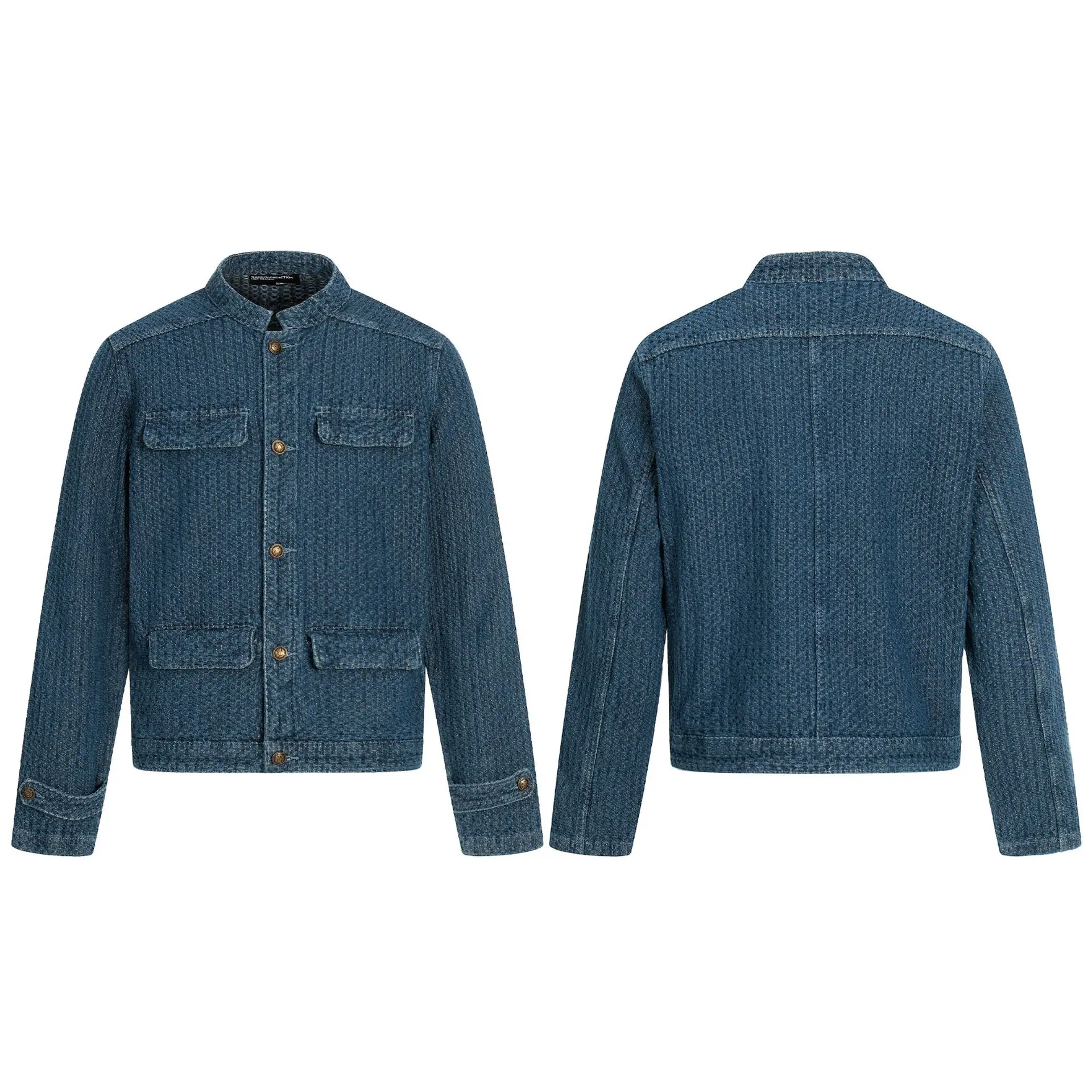 American Retro Blue Denim Jacket, Niche Textured Short Coat, Old Money Style, Elegant Tweed Coat, 11KN