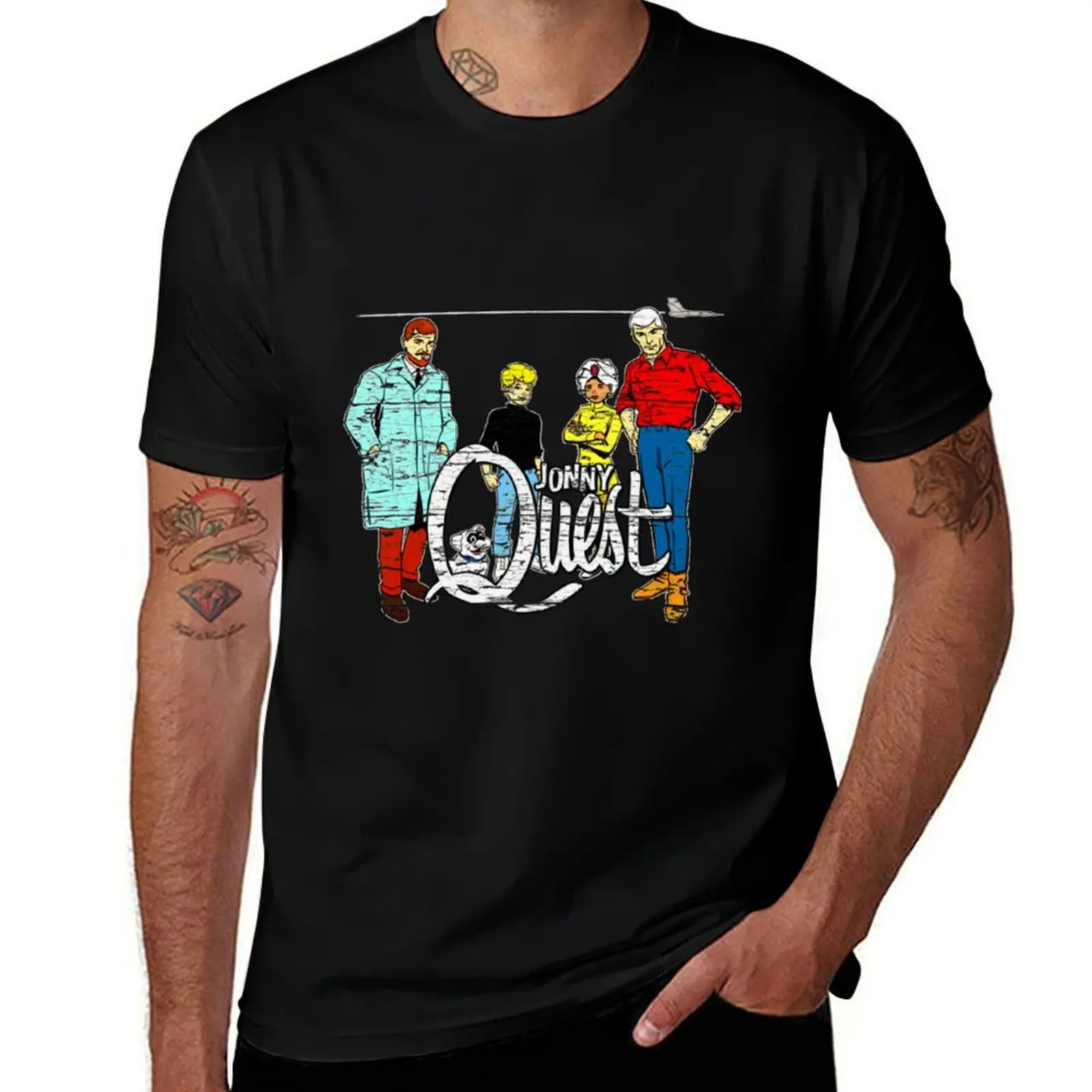 Jonny Quest - weathered board distressed T-Shirt Tough Fabric Work Tee T-Shirt