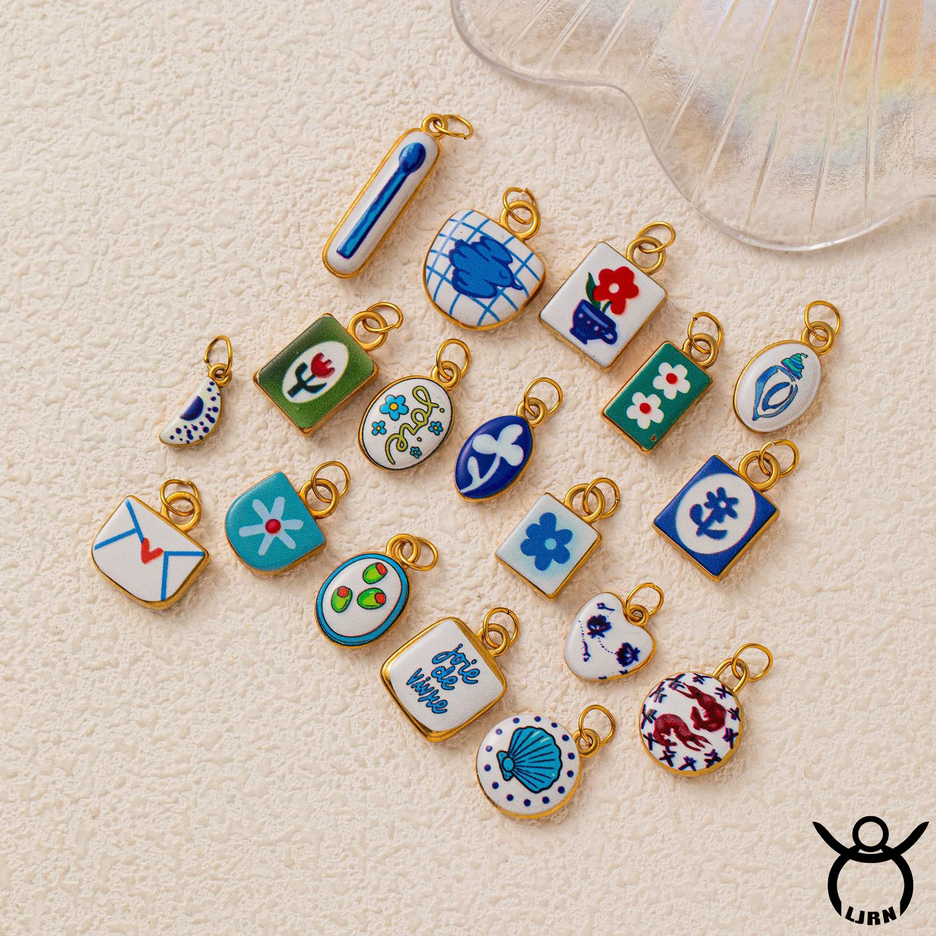 2025 New Stainless Steel DIY Flower Shell Accessories Enamel Premium DIY Colorful Necklace Jewelry Making Pendant Accessories