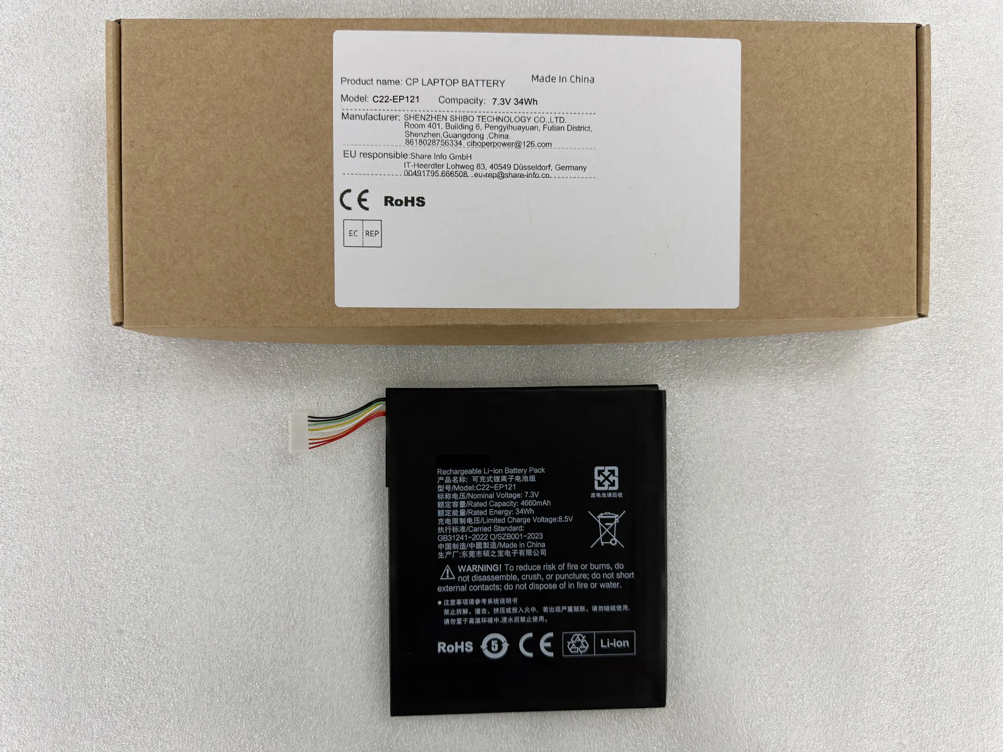 

Высококачественная батарея для планшета C22-EP121 Аккумулятор для Slate B121 EP121 B121-1A001F