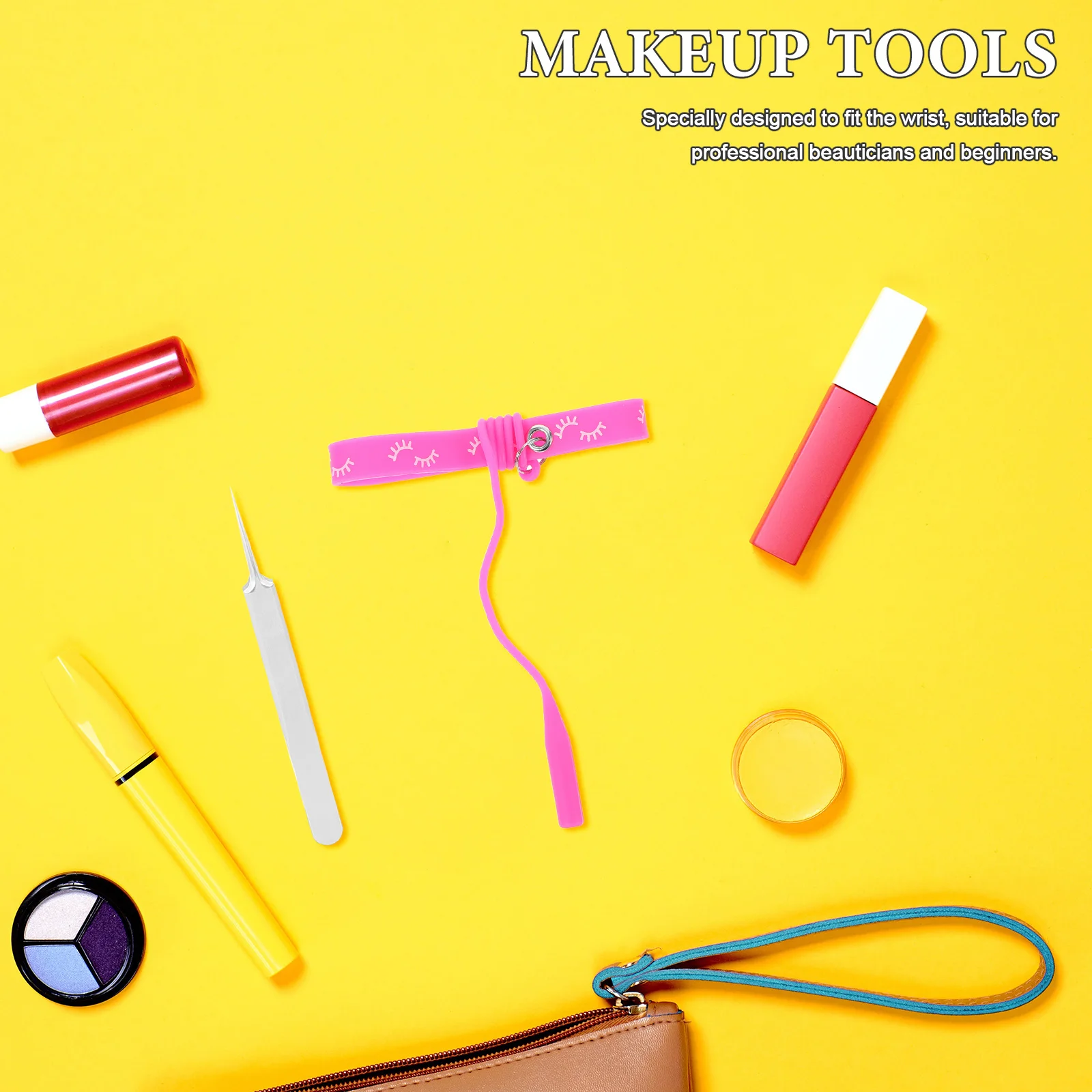 

Silicone Wristband Lash Extension Tweezers Protector Holder Bracelet Lash Tech Tool Eyelash Tweezer Holder for Precision Makeup