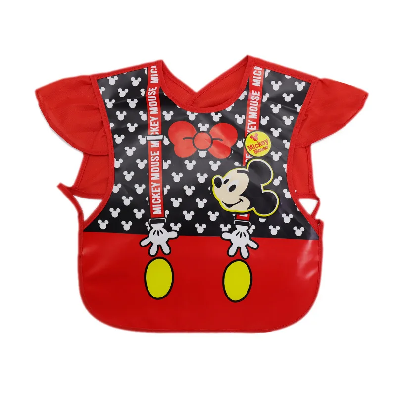 Baby Meal Pocket Waterproof Sleeveless Soft Disney Plastic Baby Bib Meal Overcoat Reverse Dressing Bibs