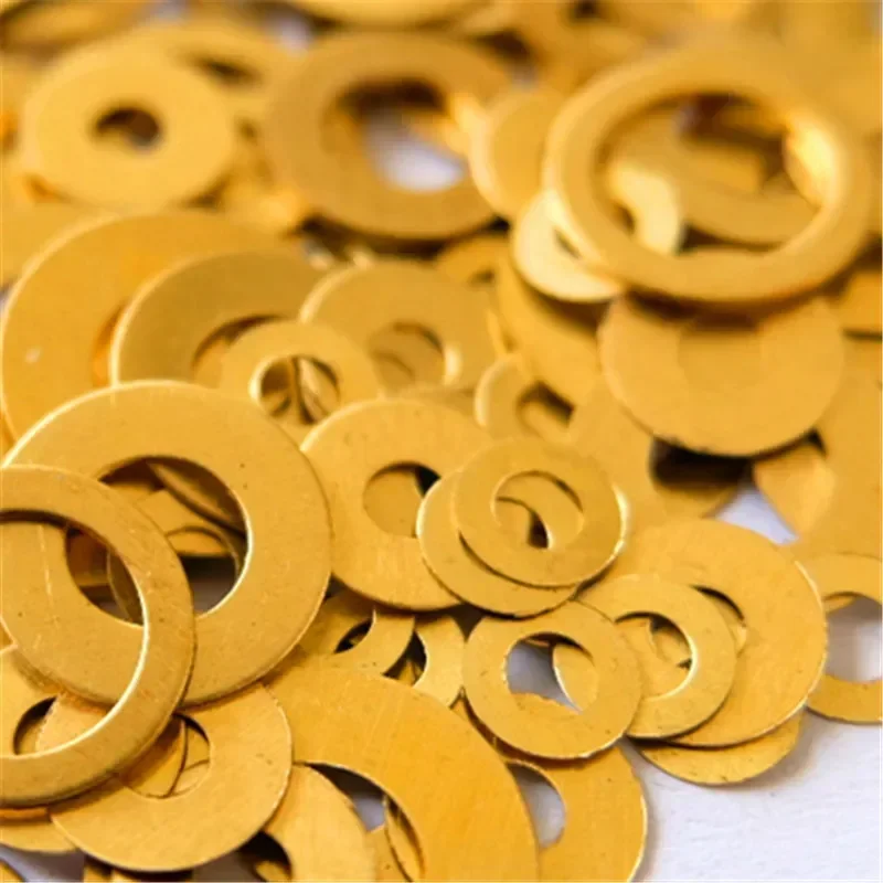 50 pz/lotto Coltello Pieghevole Creazione FAI DA TE Accessori Guarnizione Piatta Rondelle In Ottone Guarnizione In Metallo Anello Cuscino Anello Pad Protezione In Rame
