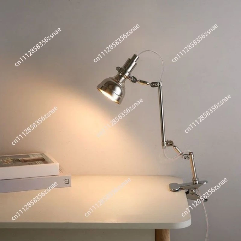 Bedside Reading Heavy Metal Long Arm Rod Background Wall Decorative Clip Table Lamp