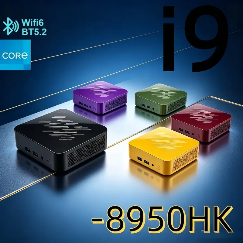 Mini PC Intel Core I9 8950HK NEW, 16GB RAM, 1/2TB SSD, BT5.2, WiFi6, 1000M Ethernet – Gaming Office.