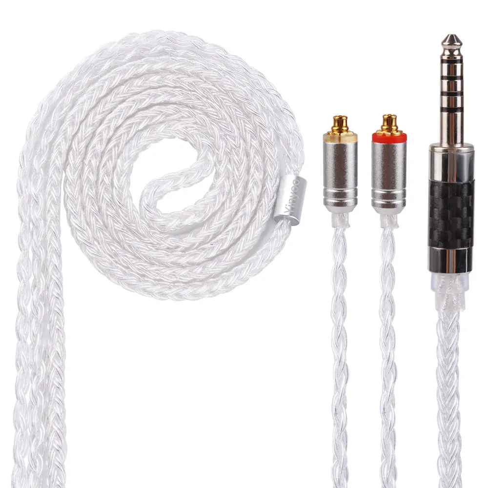 Yinyoo 16 Core Earphone Cable Silver Plater 2.5/3.5/4.4mm Upgrade Cable with MMCX/2PIN/QDC for KZ ZST AS16 ZSN PRO EDX Earphone
