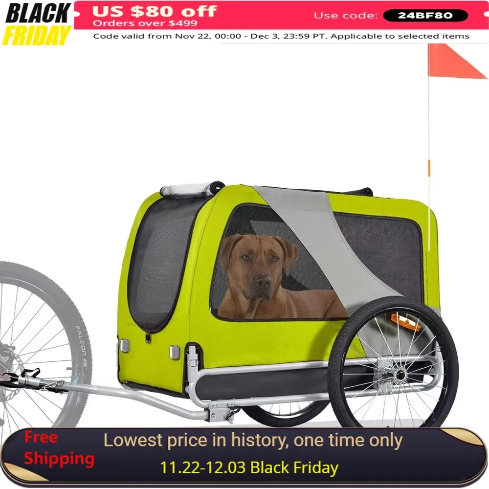 Pet Strollers Trailer for Large Dog or Multiple Small Dogs, Up to 100 lbs, Bicycle Carrier,Low Center of Gravity, Pet Strollers