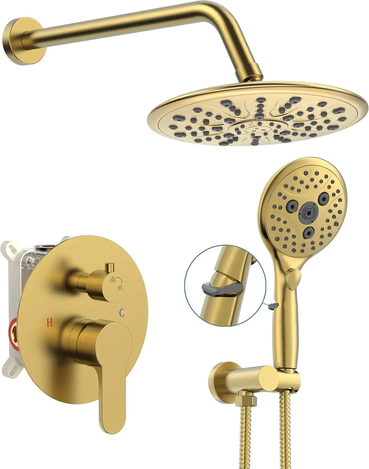 Gold Shower Faucet Sets - 8.5