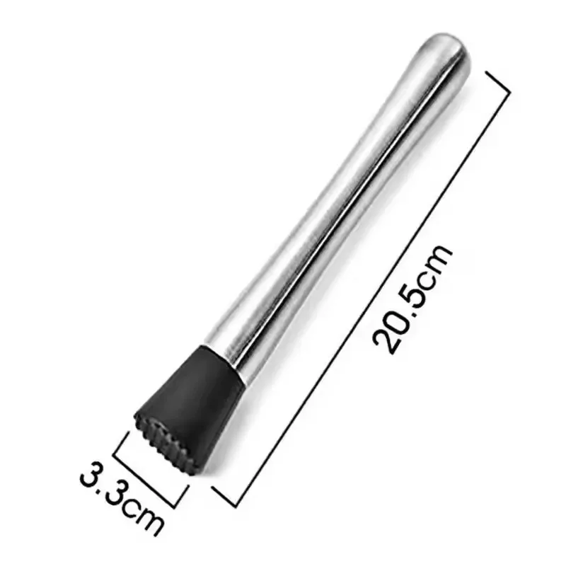 الفولاذ المقاوم للصدأ سحق الجليد المطرقة متعددة الوظائف المصاصة العصي كوكتيل أفرط عصا الفاكهة الليمون الخالط مدقة أدوات البار #6