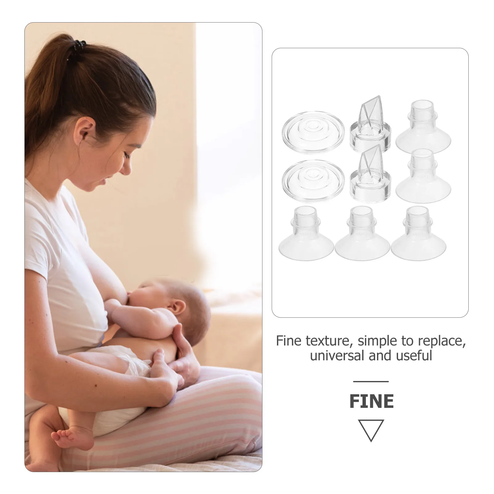 

1 set 1 Set Silicone Flange Inserts 13Mm 15Mm 17Mm 19Mm 21Mm For Electric Breast Pump Replacement Parts Universal Wearable Pump