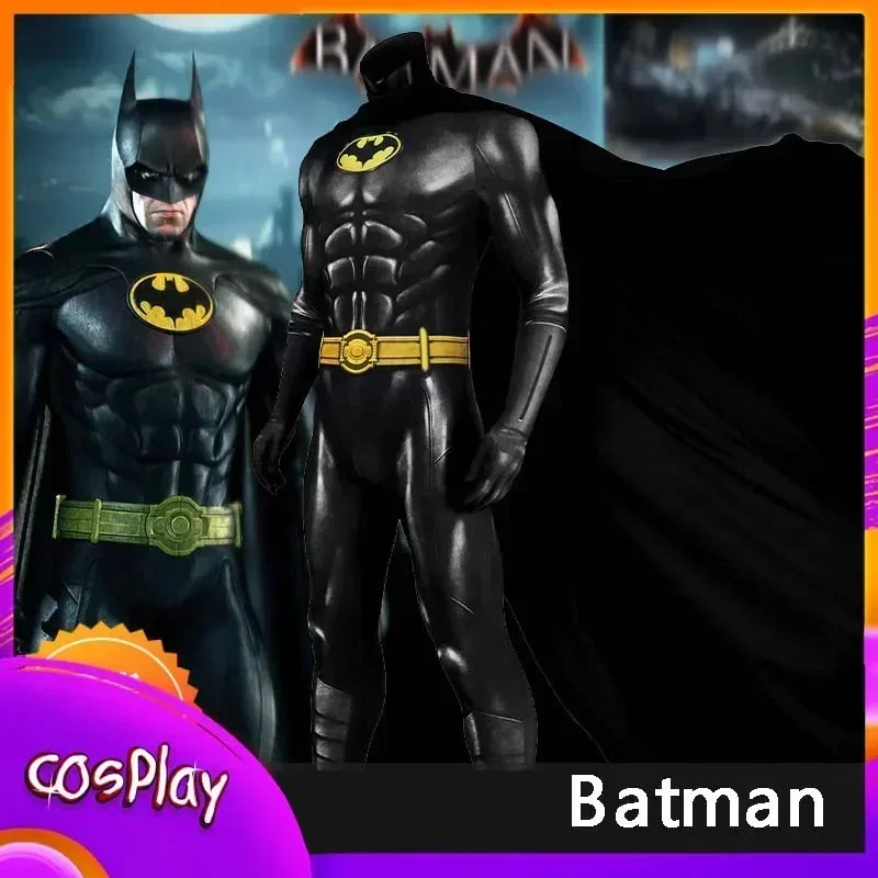 

Batman Cosplay Costume Superhero Bruce Wayne Michael Keaton Jumpsuit Halloween Comic-con Props Bodysuit Kids Adult X-mas Gifts