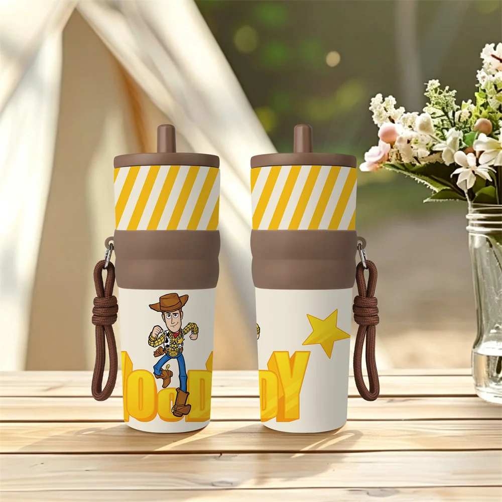 1pc 25oz Disney Toy Story Woody Stainless Steel Tumbler Insulated Travel Mug with Straw Hanging Rope Portable Cup for Car Office view 5