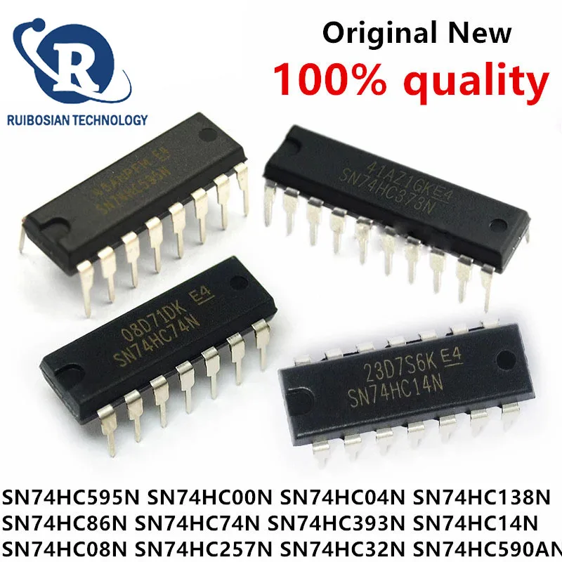 10Pcs SN74HC595N 74HC595N 74HC595 DIP-16Pins SN74HC257N 74HC257 SN74HC393N 74HC393 SN74HC590AN SN74HC590N 74HC590N SN74HC191N