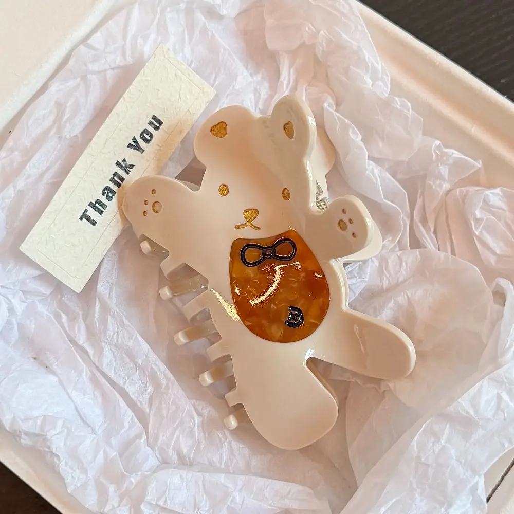 Spinka do włosów w stylu koreańskim z motywem misia i rekina, słodka kokardka, spinka z kwasu octowego, kawaii, kreatywna, mała klamra do włosów, ozdoba na głowę.