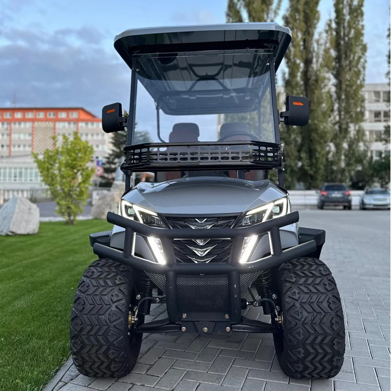 

48 В 4-колесный электрический гольф-карт, новый дизайн, внедорожный охотничий гольф-багги 4000 Вт, 4-местная электрическая тележка для гольфа