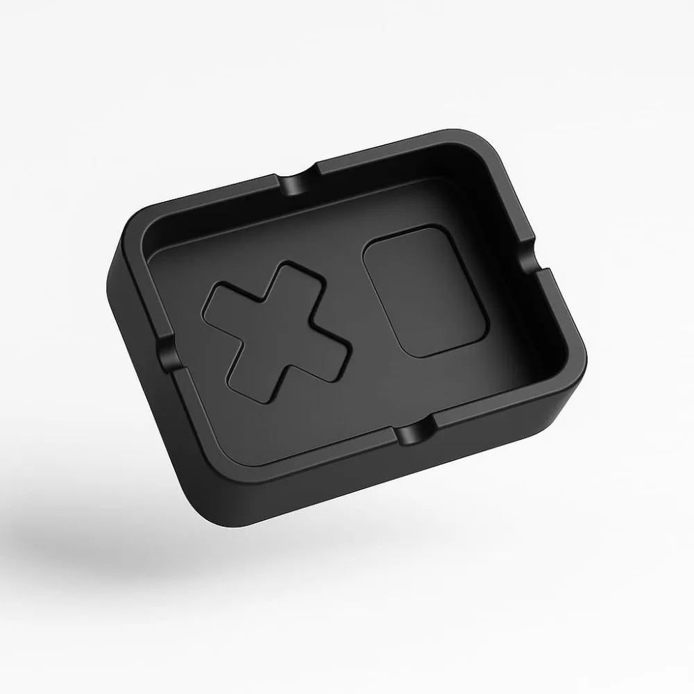 

Твердая металлическая пепельница - матовый черный алюминий - роскошный подарок для курения - аксессуары для курительных сигарет для патио на открытом воздухе и в помещении