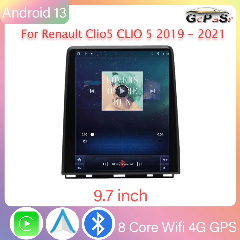 For Renault Clio5 CLIO 5 2019 - 2021 Car Radio Carplay Navigation GPS Stereo Android Auto Screen Bluetooth Multimedia Player 5G