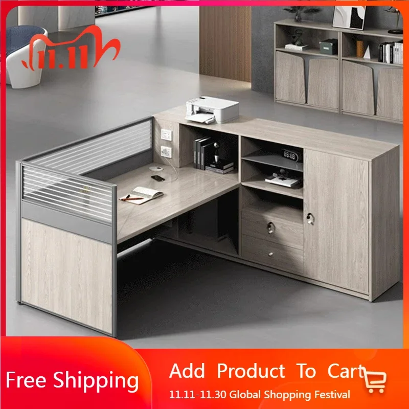 

Lshaped Wooden Office Desk Study Modern Standing Bedroom Drawer Office Desk Organizers Design Minimalist Ufficio Hotel Furniture