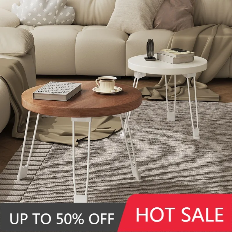Folding Coffee Table Round Side Tables Minimalist Modern Table Multifunctional Portable Simple Living Room Small Sofa Tables