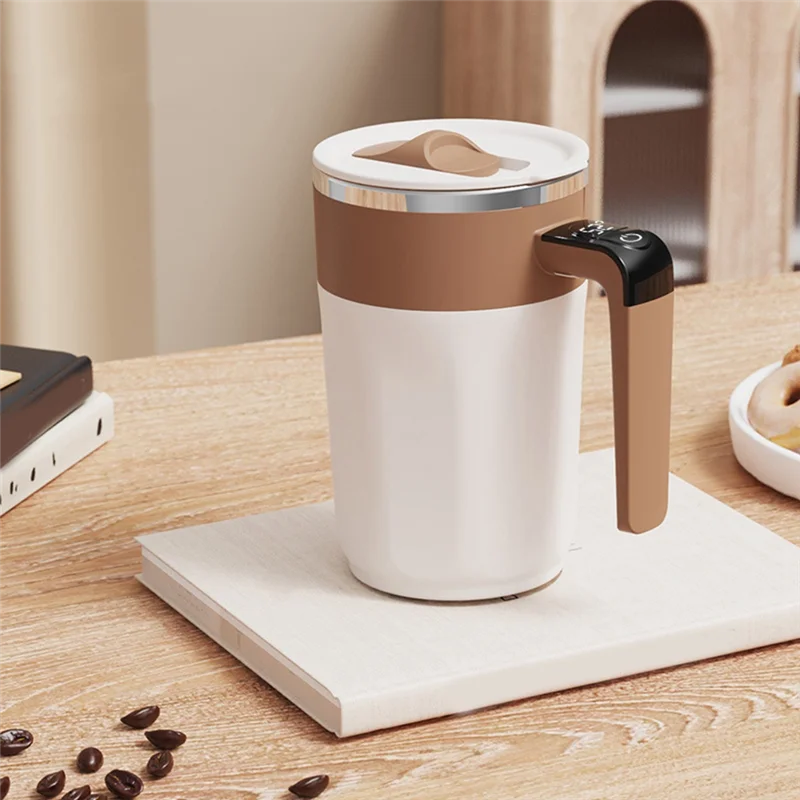 

FGGS-400ML умная чашка для смешивания, светодиодный дисплей температуры, кофейная чашка из нержавеющей стали 316, магнитная температурная кружка для перемешивания кофе