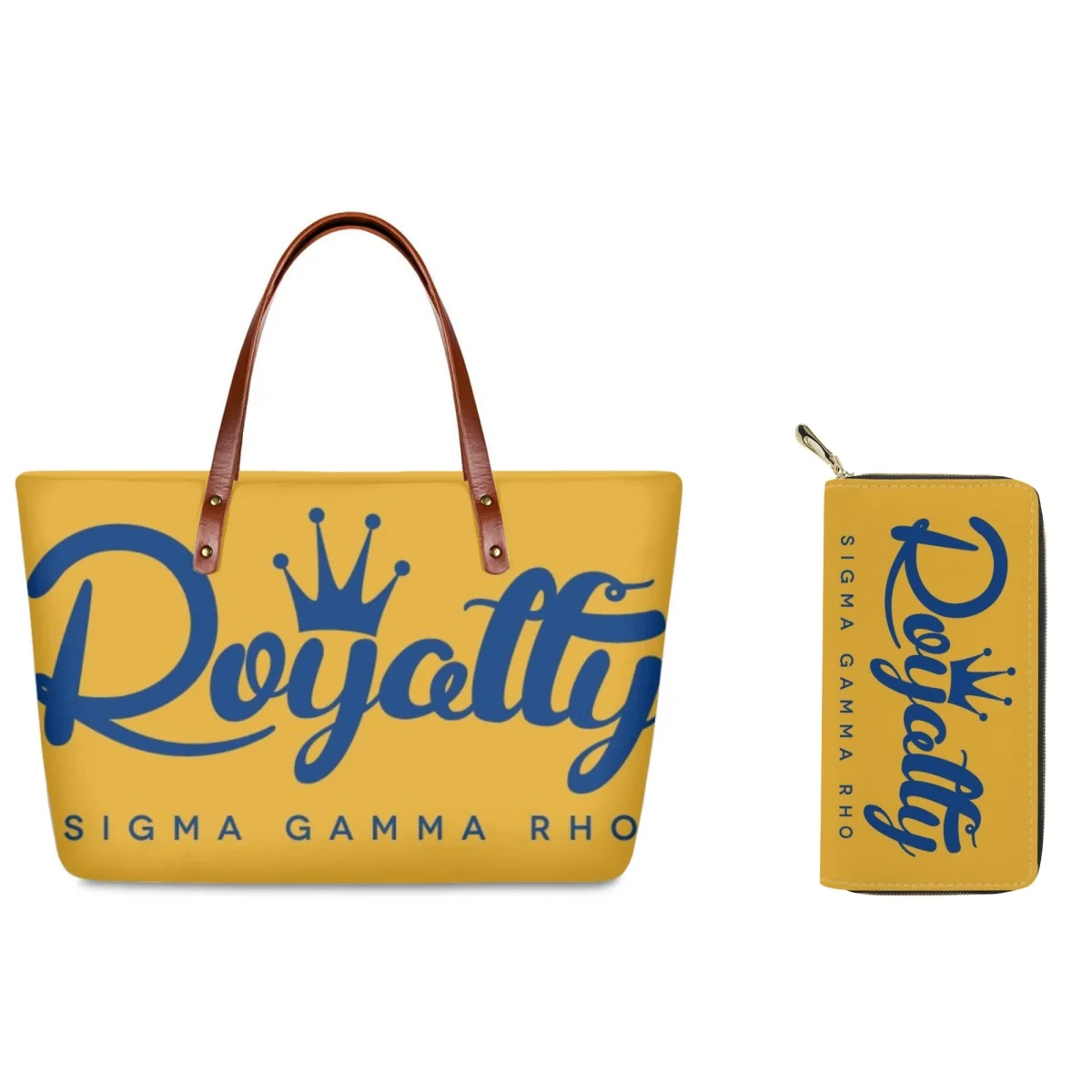 FORUDESIGNS Sigma Gamma Rho Ladies Handbag 2Pcs/Set Leather Wallet Plus Large Capacity Tote Bags Practical Convenient Shopping