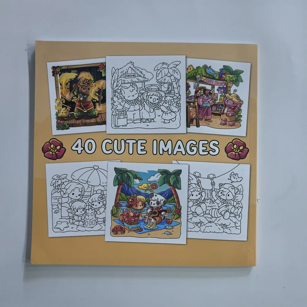 Livro de colorir adulto fofo Nawaii aconchegante – desenho para alívio do estresse, presente ideal para festa e aniversário