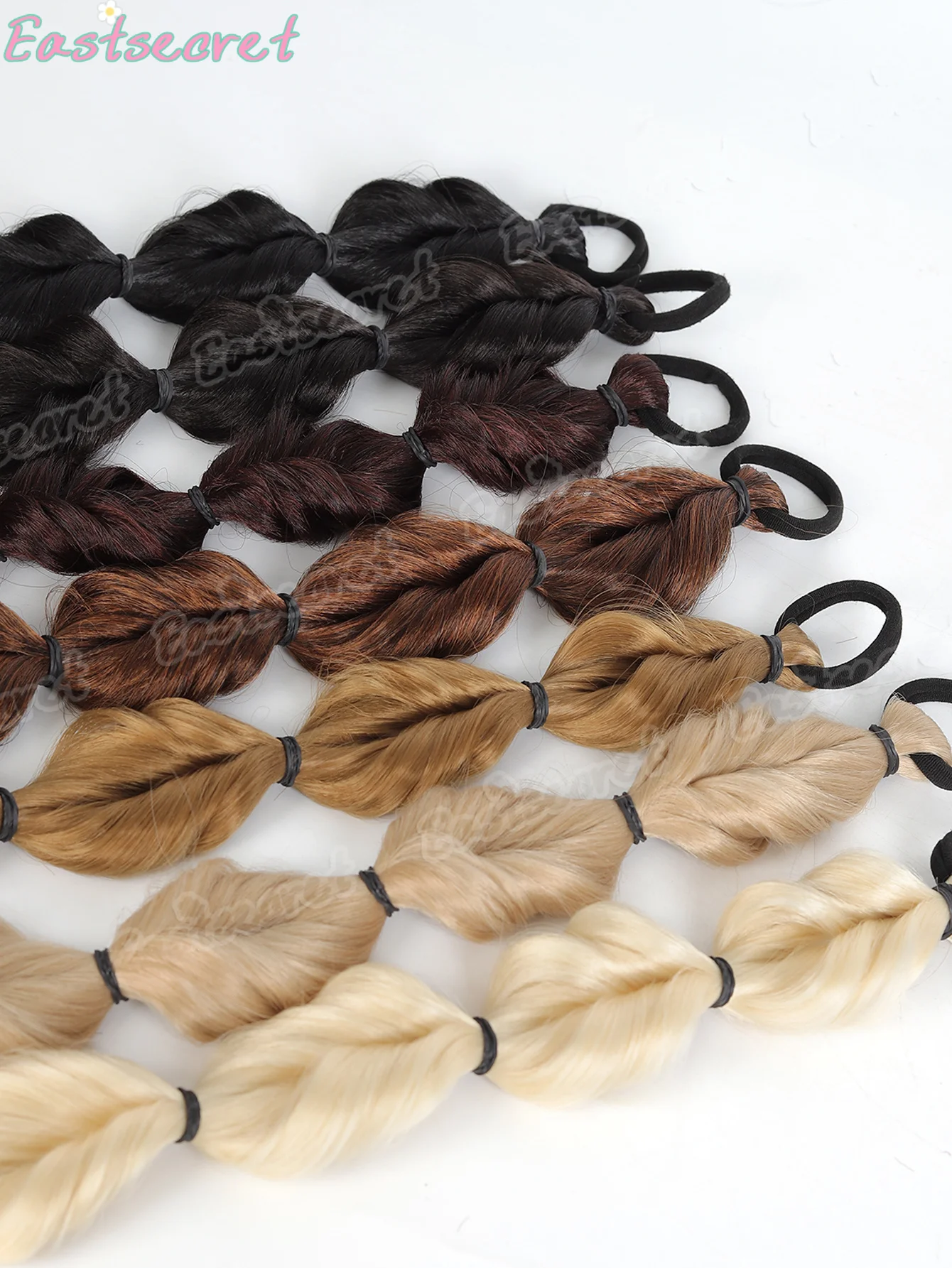 EAST-extensiones de trenzas largas sintéticas de 20 pulgadas, pelo trenzado sintético, linterna, cola de caballo con burbujas para mujer