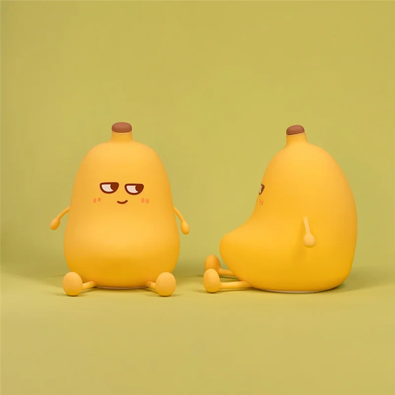 ABRB-Banaan Nachtlampje Draagbare USB Oplaadbare Nachtlampje Getimede Automatische Uitschakeling 3-Speed Dimmen Siliconen Lamp