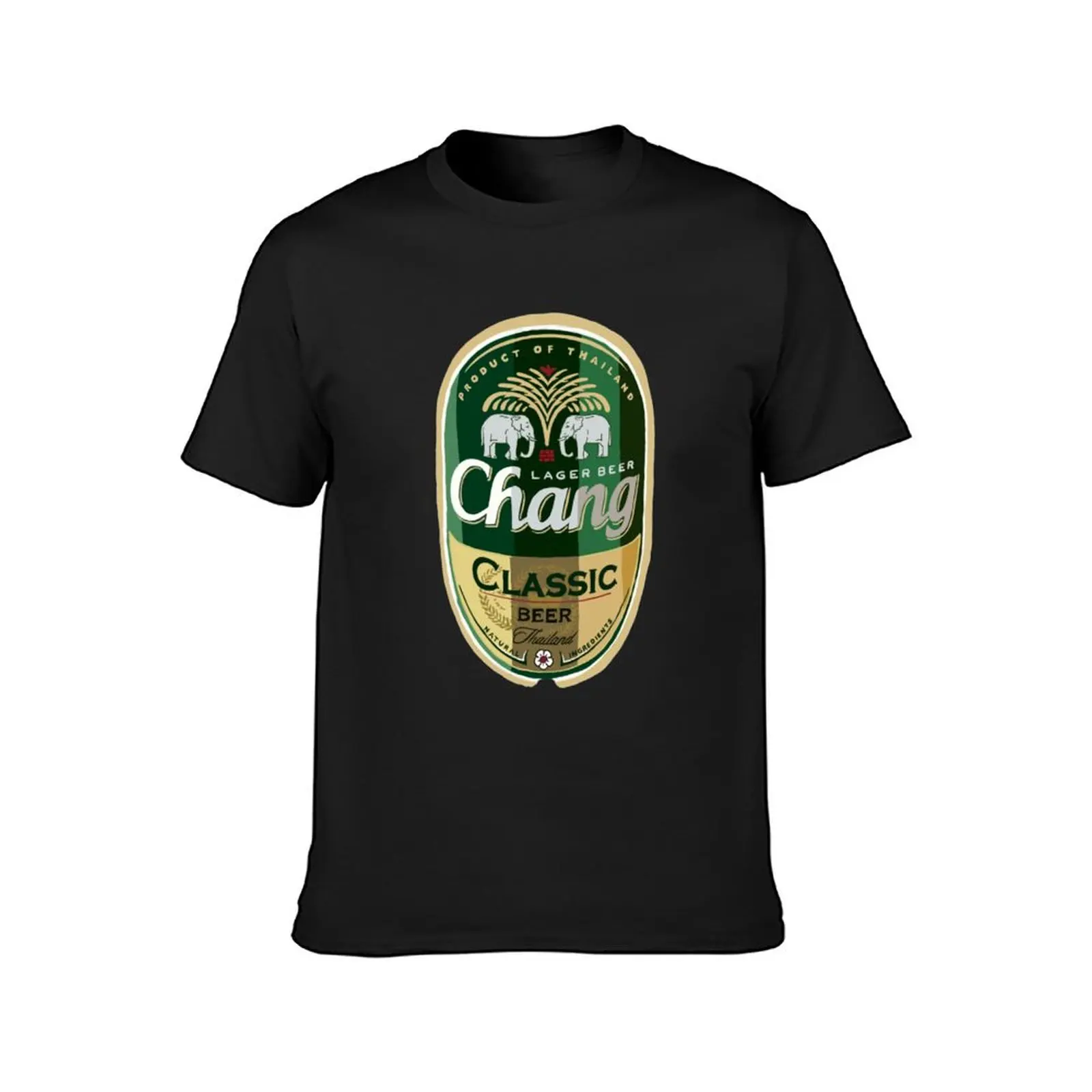 Thai Chang Beer Label T-Shirt vintage clothes heavyweights tshirts for men