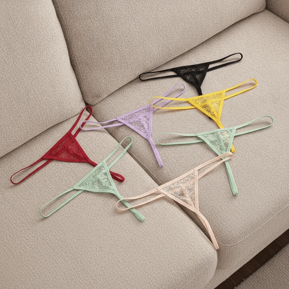 Flower Mesh Women Lace Transparent Thongs Thin Belt Seamless Lace T-back Briefs Underwear Summer Sheer T Panties Ladies