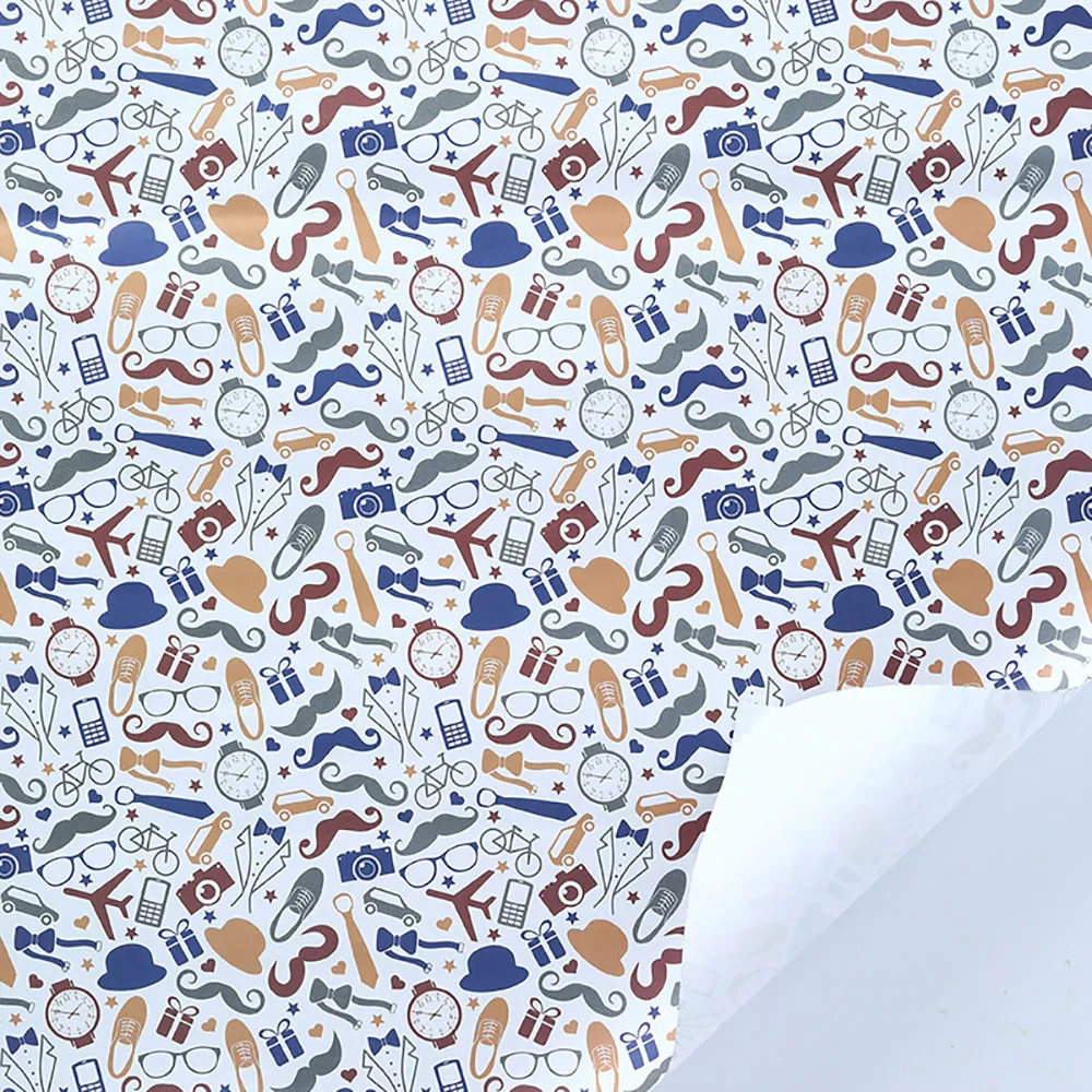 Papel de presente masculino versátil papel de artesanato de férias 50x70cm papel de presente 80g para festa de dia dos pais de férias