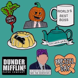 Office Funny TV Show Enamel Pin Lapel Pins for Backpacks Brooches Badges Metal Brooch for Clothes Jewelry Gifts for Friends