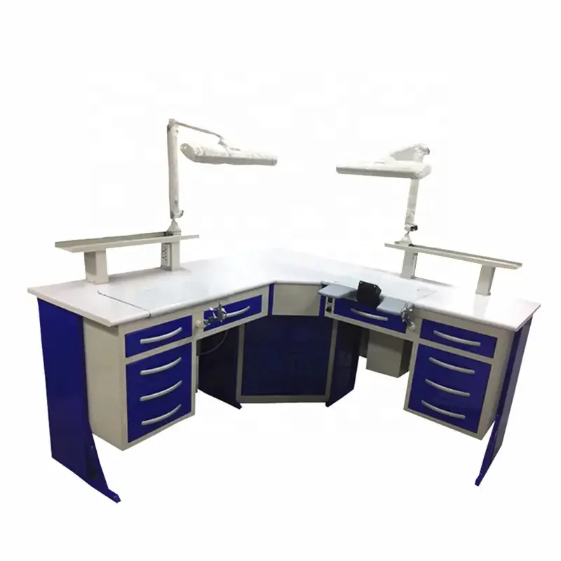 

Multifunctional dental laboratory bench, dental dual station, corner technician bench