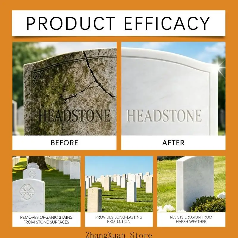 Stone Washing Cleaning Cream for Grave Marker Headstones Maintenance Care Tasks 3XUF