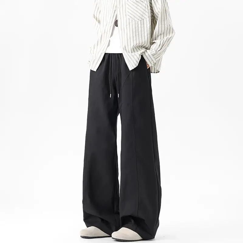 Cooling Washed Loose Men's Casual Pants Summer High Street American Style Vintage Floor-Length Trousers Breathable Comfortable