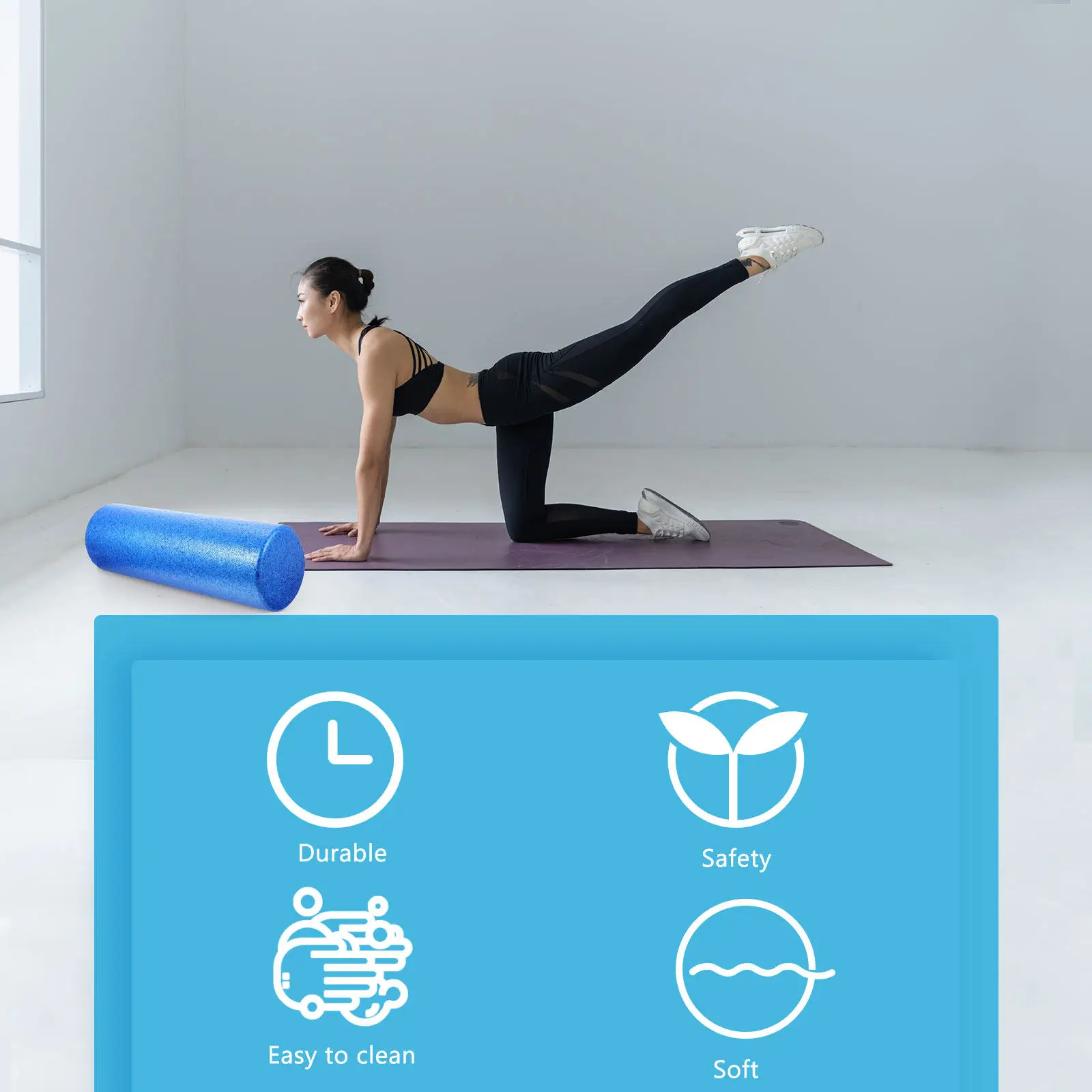 

Массажный ролик для йоги из пеноматериала высокой плотности (EPP) для расслабления мышц, снятия боли, растяжки, предотвращения травм и поддержки при тренировках