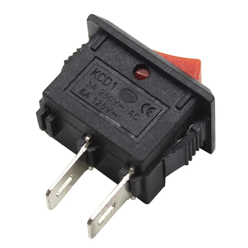 Toggle Power Switch for KCD1-11-2P,Mini 2Pin 2Position Boat Type Button Switch  10pcs
