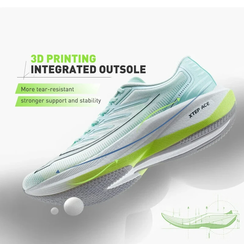 Xtep One Piece Model 1.0 Running shoes 10km-100km Men Comfortable Non-Slip Wear-Resistant Sport Shoes Sneakers 877419110070