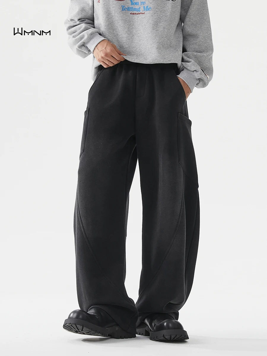 

Свободные американские широкие брюки в стиле кэжуал для мужчин, весенне-осенние модные спортивные брюки в стиле хип-хоп с вставками, длинные